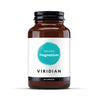 A bottle of viridian organic magnesium with 30 capsules on a white background