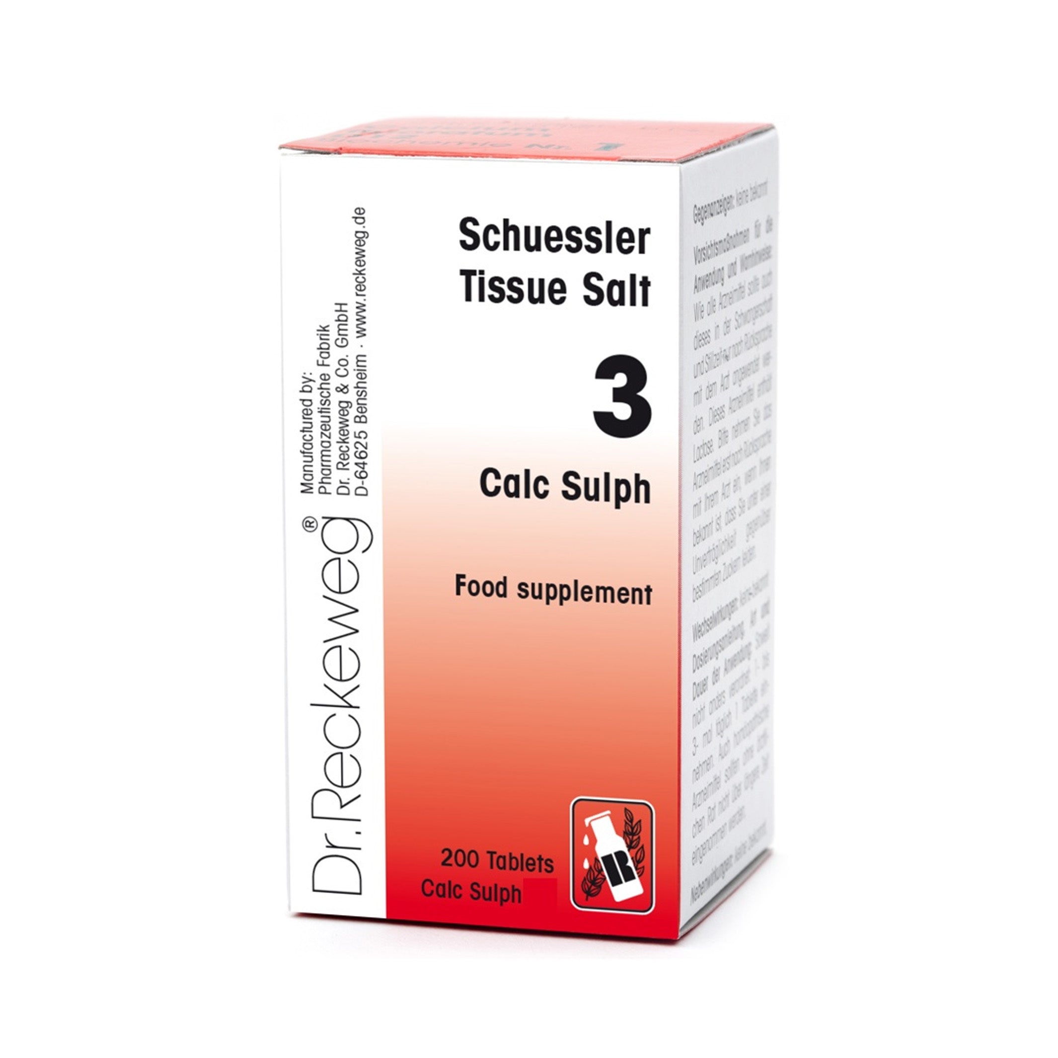 Schuessler Tissue Salt No 3 Calc Sulph 200 tablets - Discharges ...